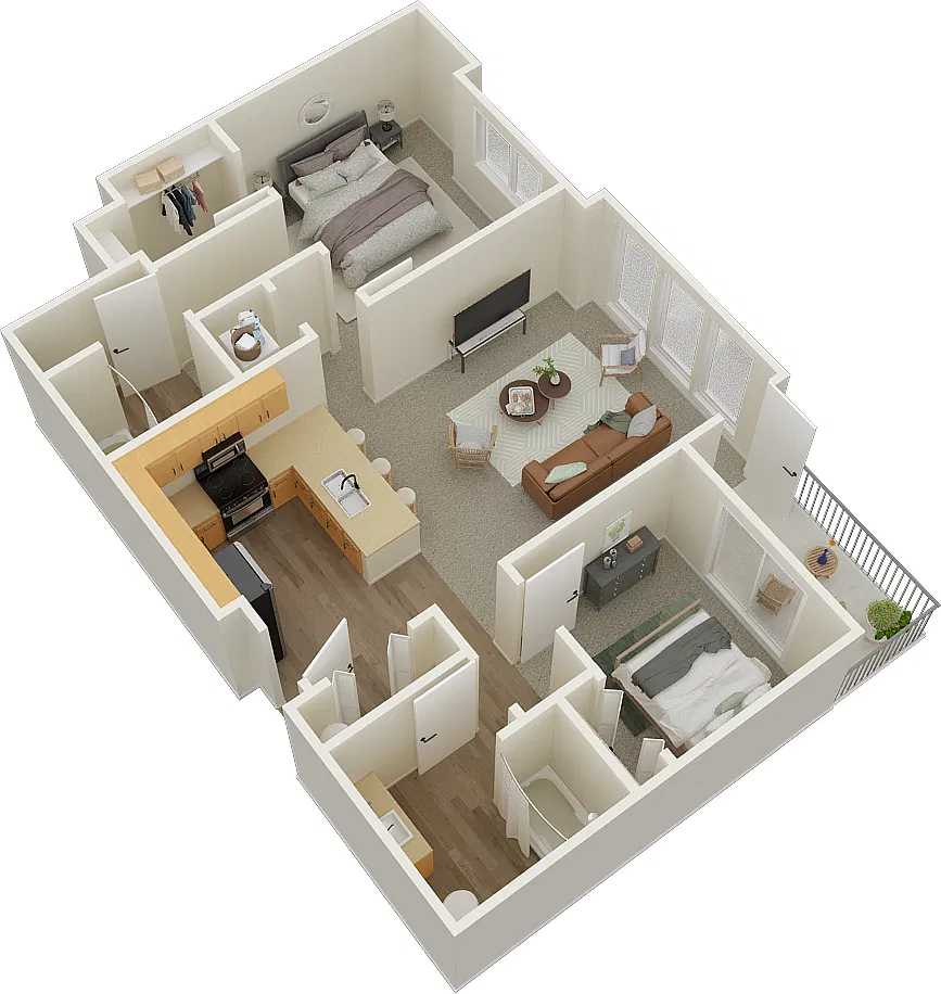 Floor plan 2 Bed 2 Bath