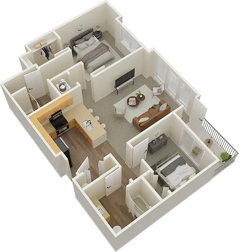 Floor plan 2 Bed 2 Bath