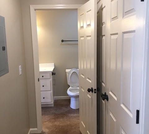 Hall with laundry hook ups