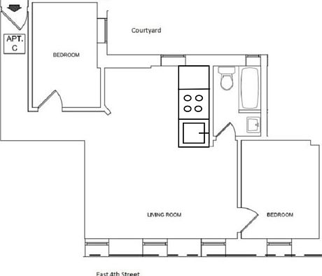 2nd image of 355 E 4th St #3CC
