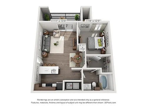 Floor plan Andover Park 1A1
