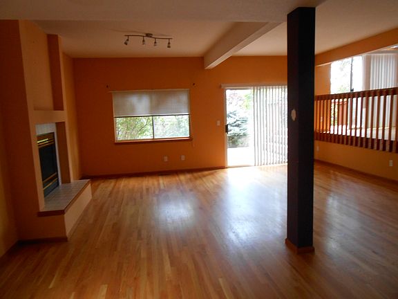 family room with fireplace