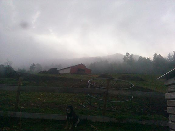 House looking up at barn 