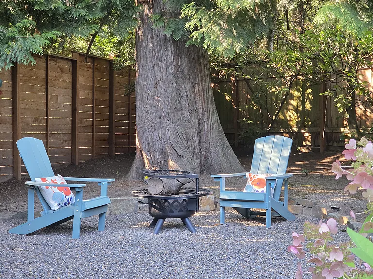 Enjoy tranquil evenings by the fire, surrounded by the peaceful seclusion of the trees