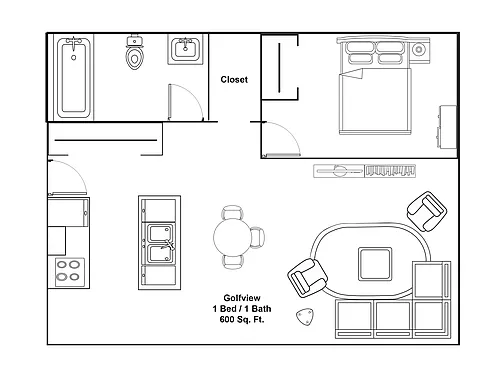 Floor plan 1 Bedroom