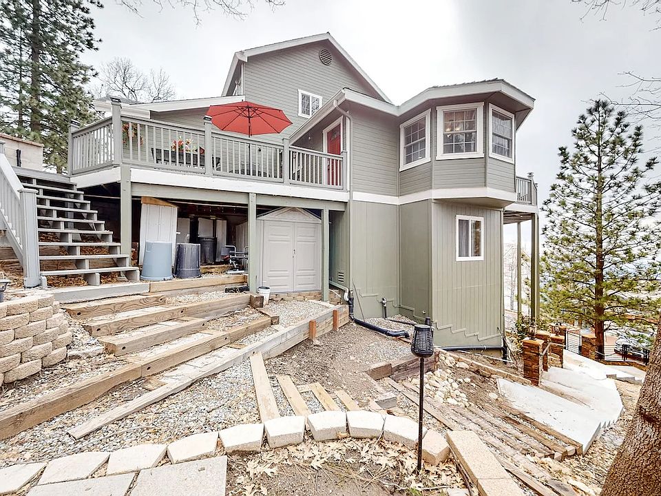 Side view of home with terraced side yard.
