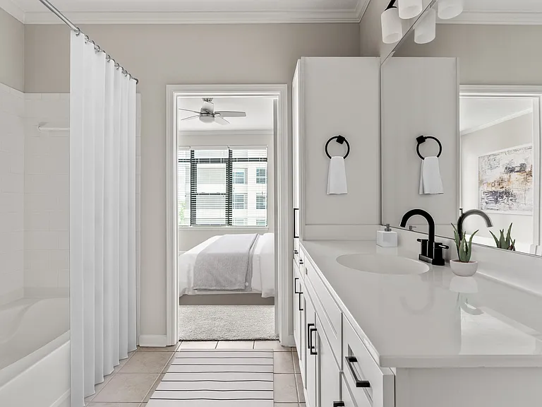 Bright, clean bathrooms made for daily ease.
