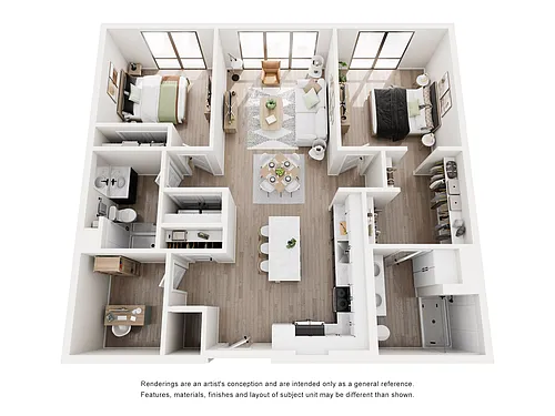 Floor plan B6 Two Bedroom w/ Den Two Bathroom