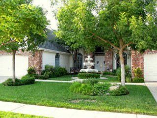 Professional landscaped front yard