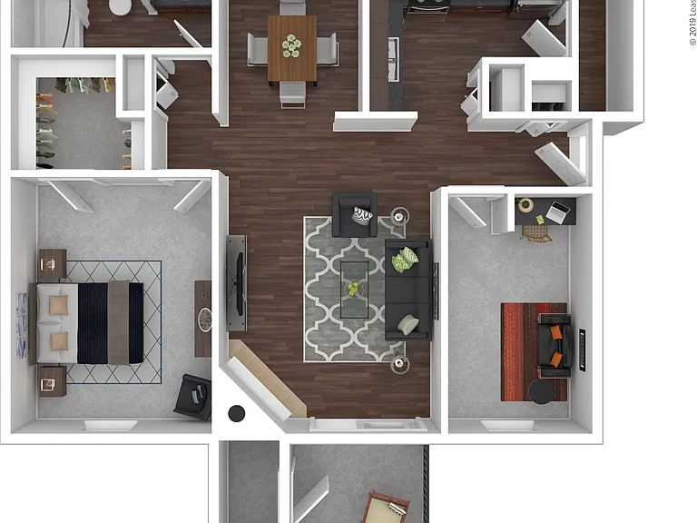 1 Bedroom Den: Beds - 1: Baths - 1: SqFt Range - 848 to 848