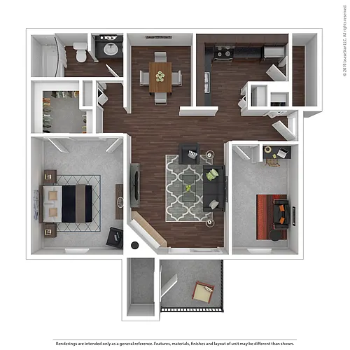 Floor plan 1x1 w/Den