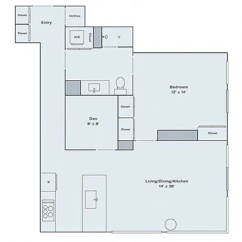 Floor plan A20a with Den