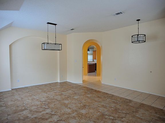 Entry way and open dining area