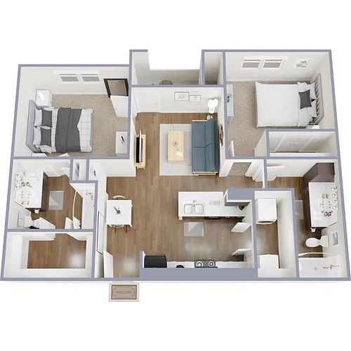 Floor plan 2 Bedroom / 2 Bath