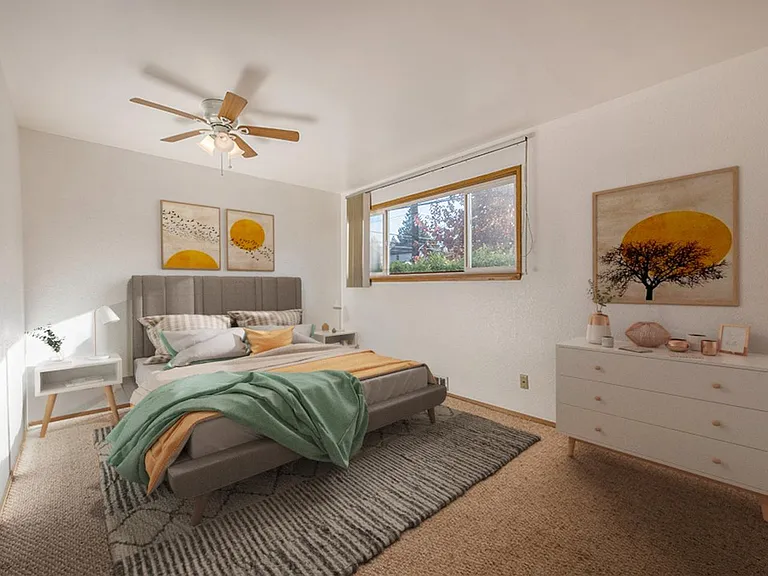 Bedroom 5. This image shows a virtually furnished space. Bedrooms come unfurnished.