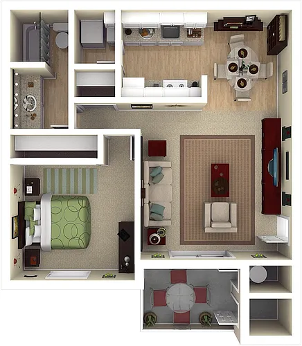 Floor plan 1x1 - Large