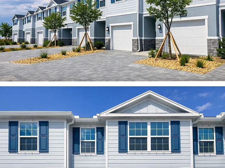 Front yard, can park two cars