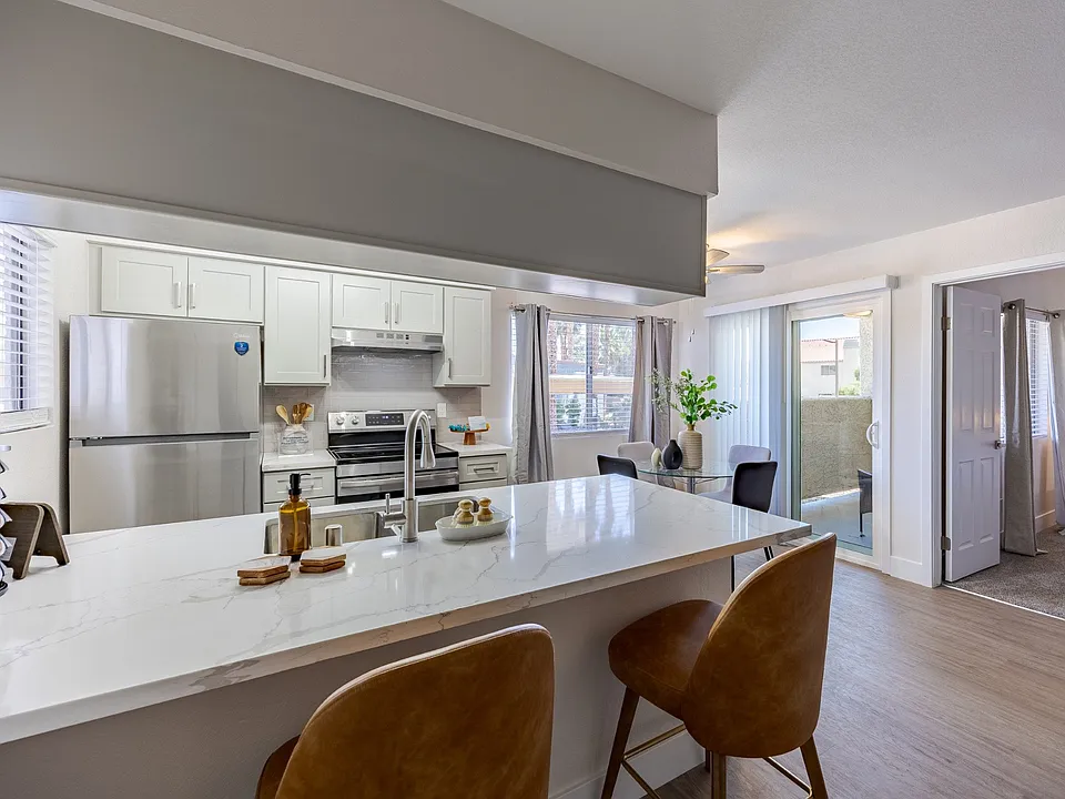 Renovated Kitchen at Sunset Winds Apartments in Henderson, NV 89014