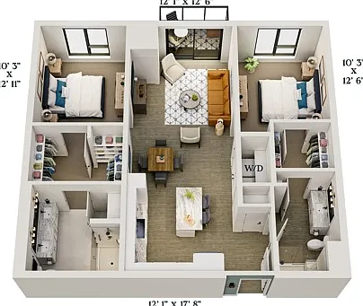 C3 | 2x2 | 1091 sq ft C3 | 2x2 | 1091 sq ft