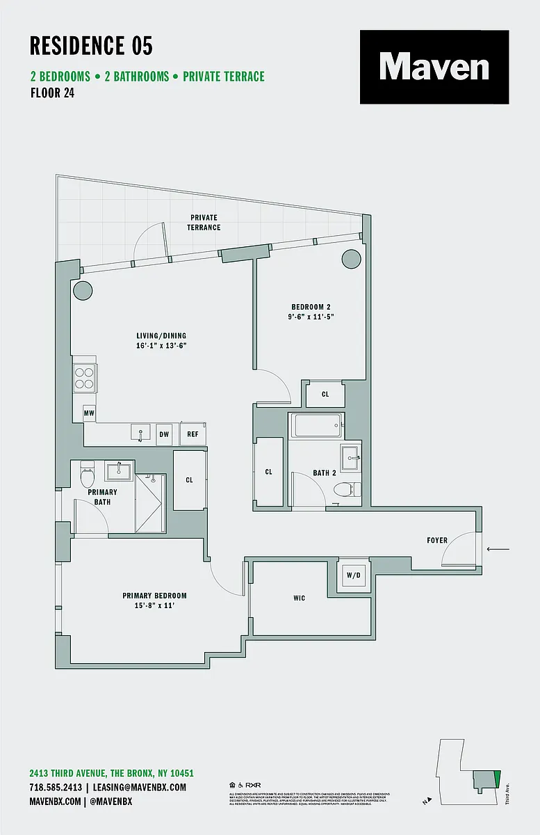 Floor plan 2 Bed/2 Bath-B3