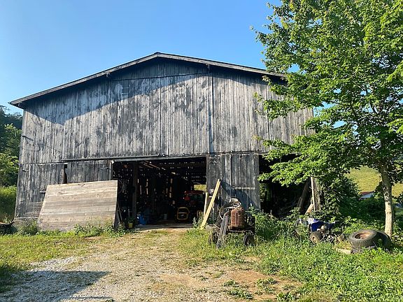The large barn located near the home