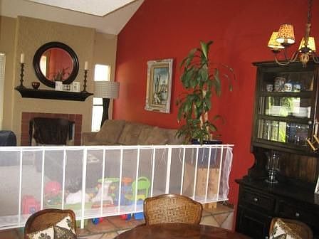 Dining room opens up to living room