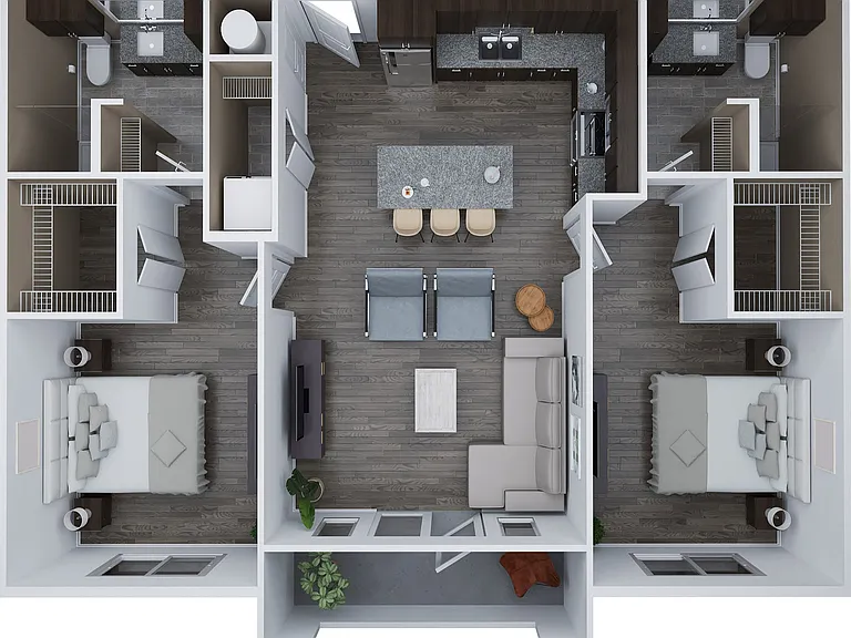 D - Two Bedroom, Two Bath D - Two Bedroom, Two Bath