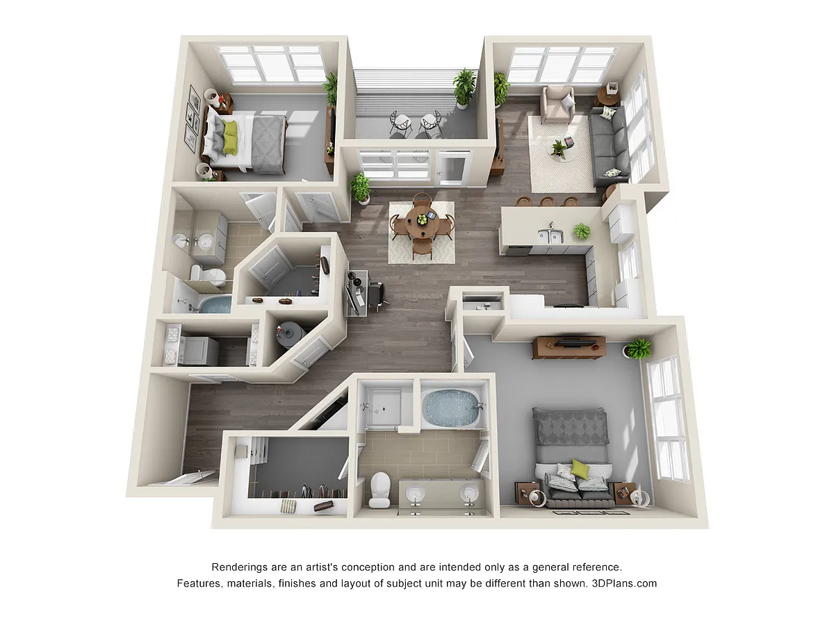 Floor plan B2 - 2 Bedroom
