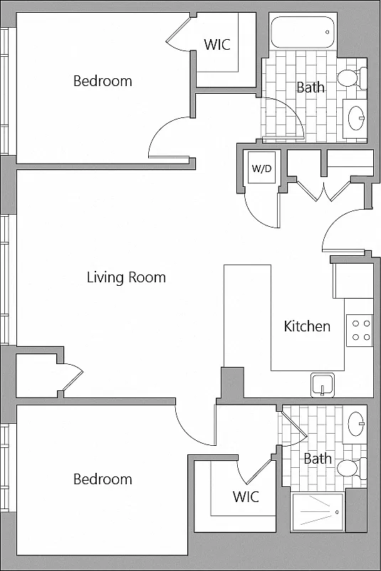 Floor plan 2 Bedroom 2 Bath