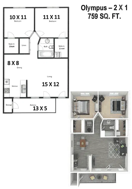 Floor plan Olympus Renovated