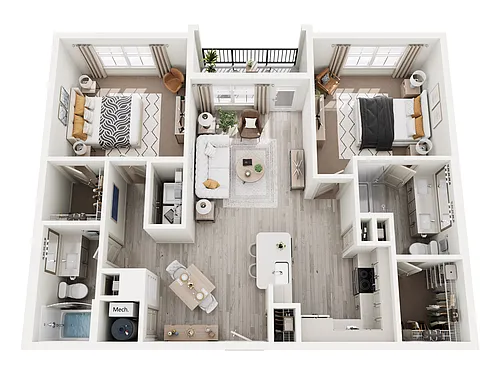 Floor plan B1 - 2X2