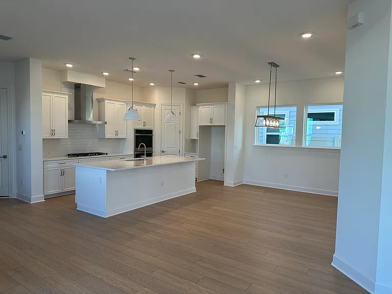 kitchen and dining area from living room
