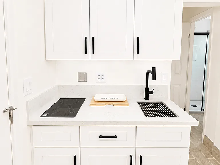 Shaker cabinets and Quartz counter tops