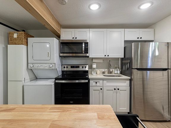 Keurig coffee maker, cups, plates, bowls, pots & pans, chef's knife set

Full sized appliances with In unit washer dryer