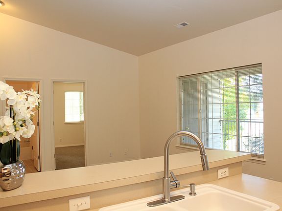 From Kitchen to Living Room. Vaulted Ceilings and Beautiful Treetops off Patio.