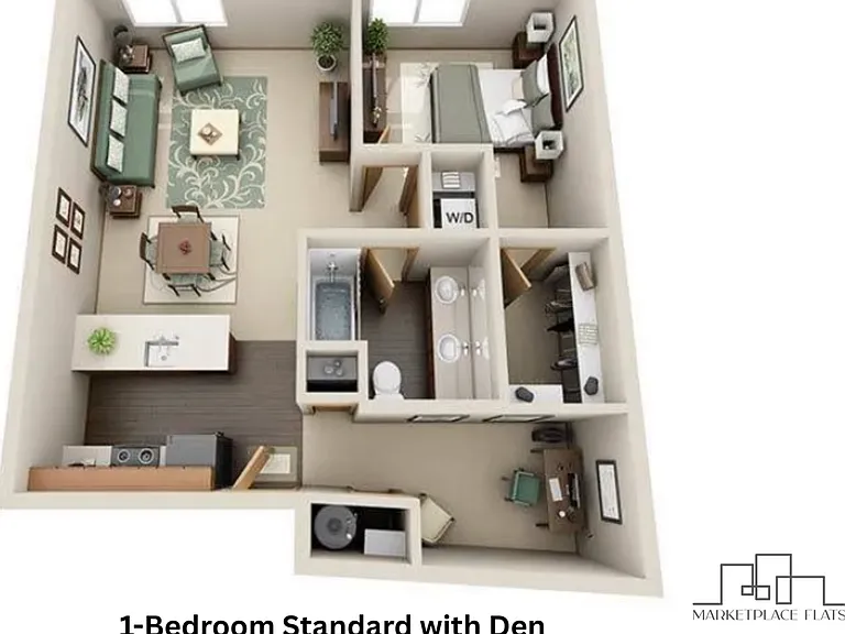 1x1 Standard with Den l 805+ sq ft l Marketplace Flats 1x1 Standard with Den l 805+ sq ft l Marketplace Flats