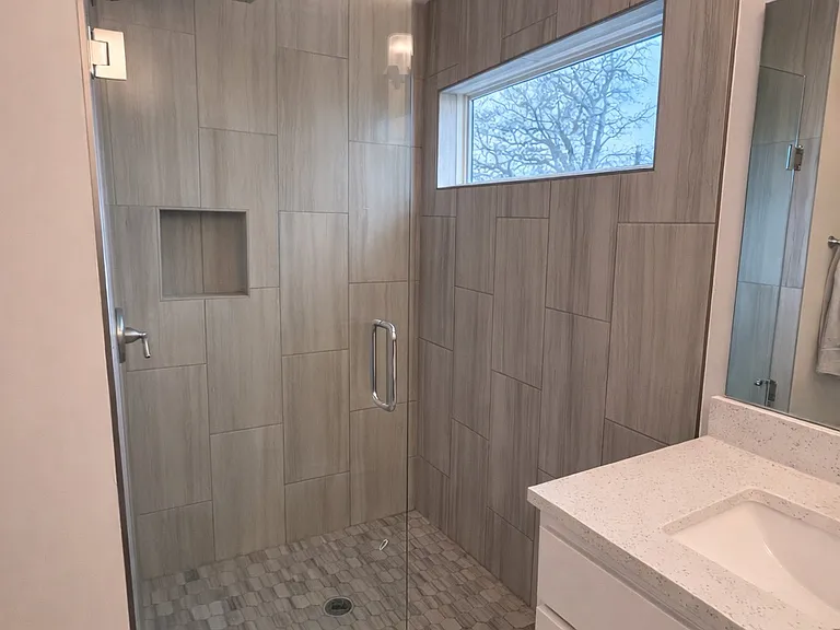 Primary bathroom with walk-in shower