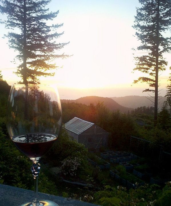 View from the Main Deck : Overlooking 300-sq.-ft. greenhouse & organic gardens