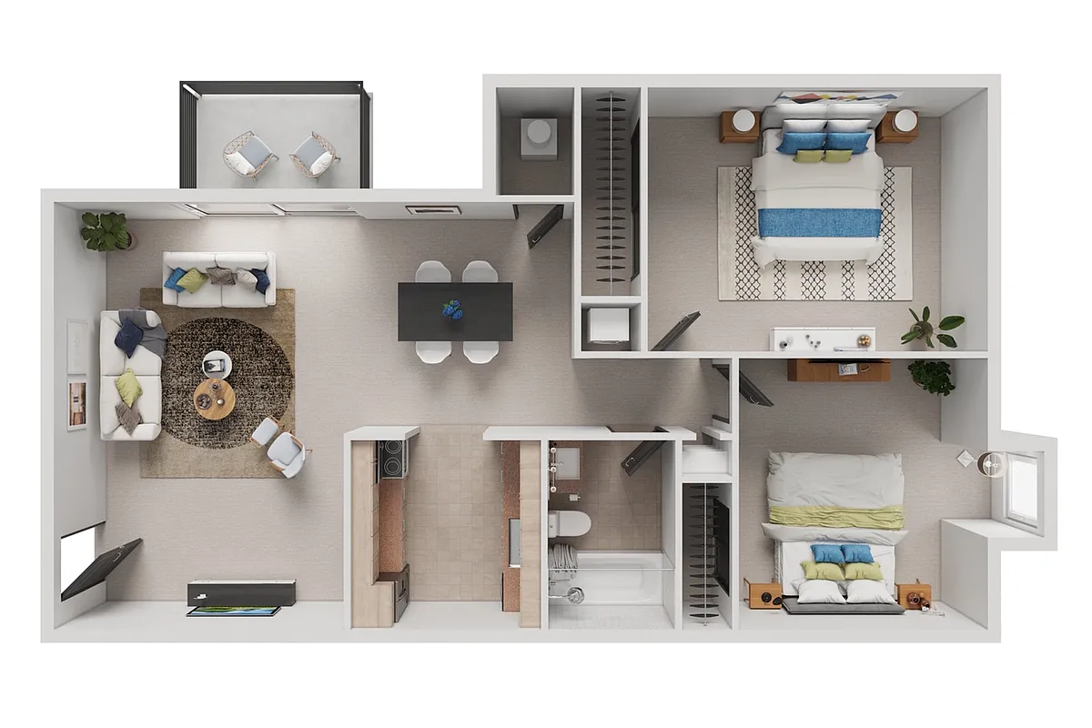 Floor plan 2 Bedroom Deluxe