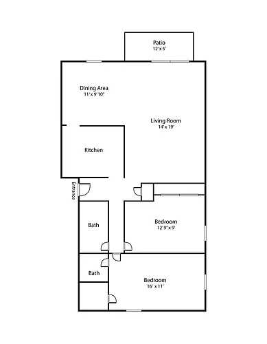 Floor plan 2 Bed / 2 Bath