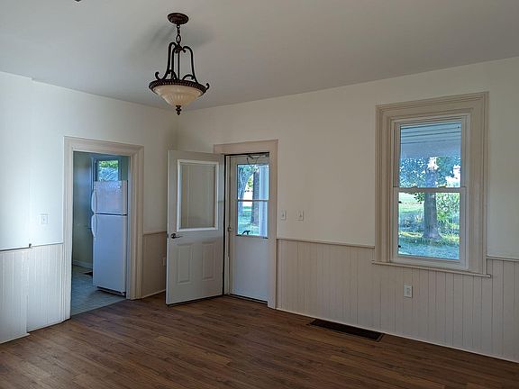 Dining room with door to front porch