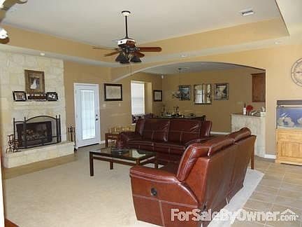 Living room into dining room