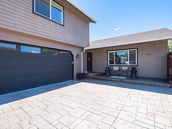 Extensive stamped concrete driveway