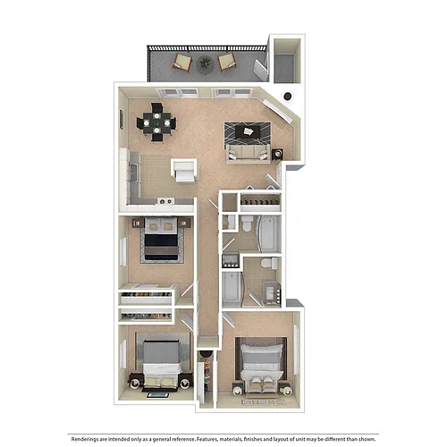Floor plan 2 Bedroom 2 Bathroom