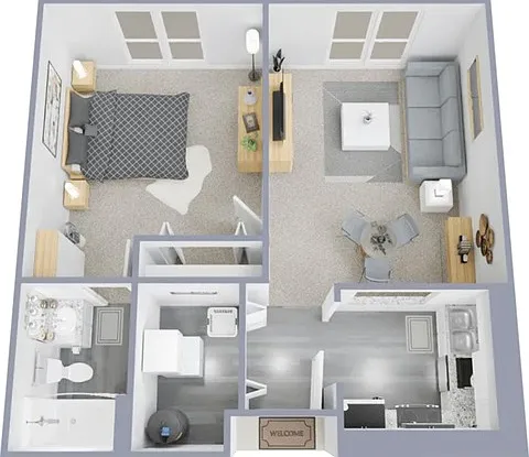 One bedroom, one bath apartment home One bedroom, one bath apartment home