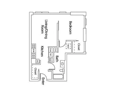 Floor plan 1X1 F