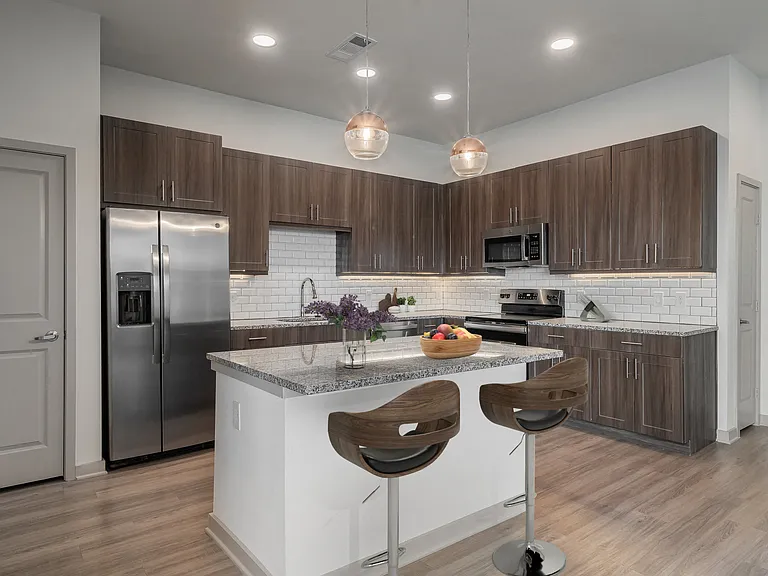 Kitchen island with bar stool seating