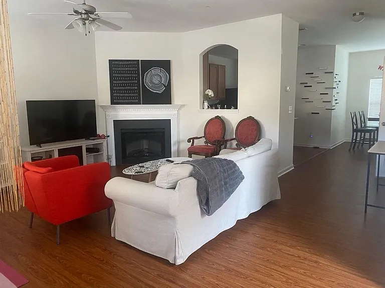 Living room with furniture. Furniture not included
