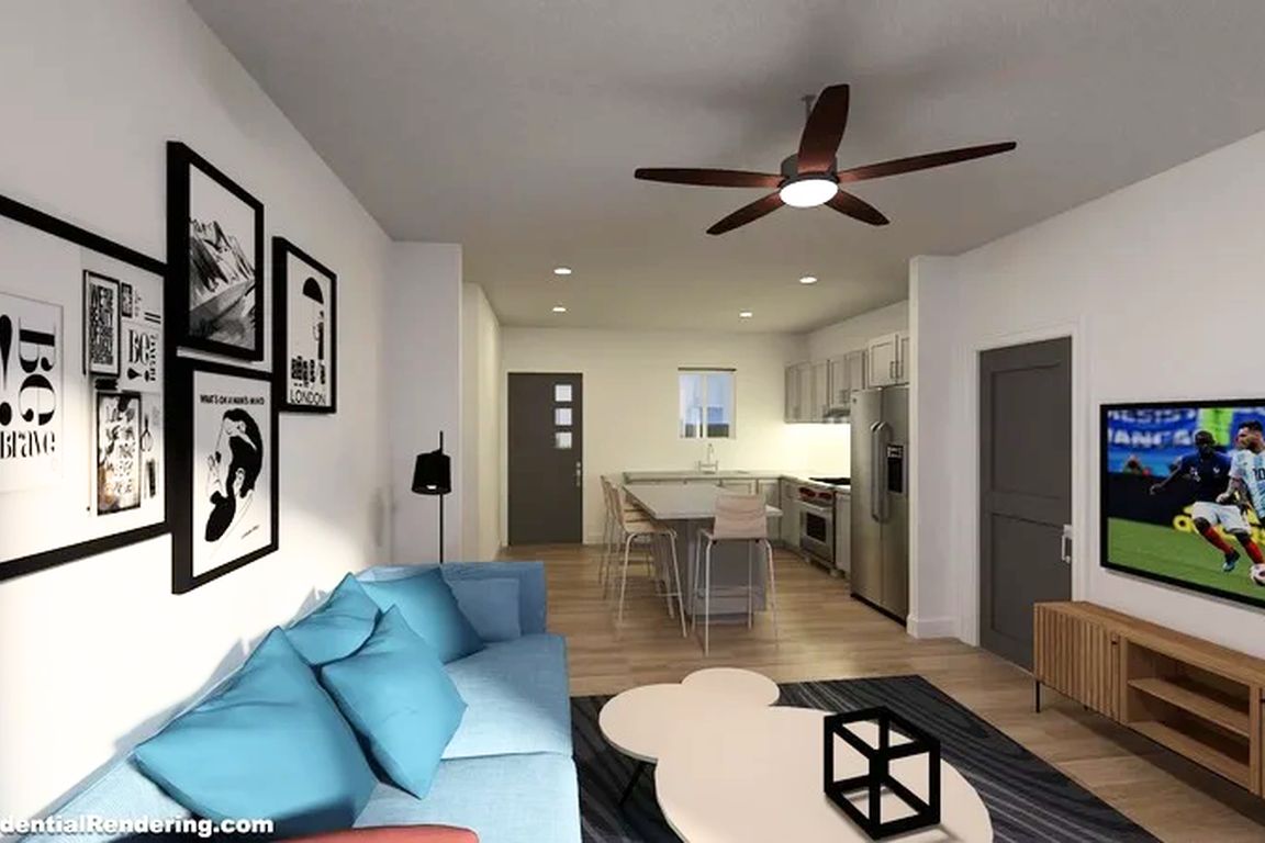 Two Bedroom - Living/Kitchen Rendering