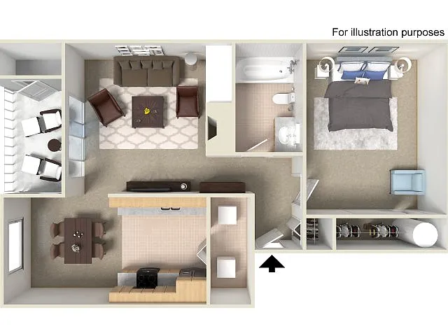 Floor plan 1x1 Premium